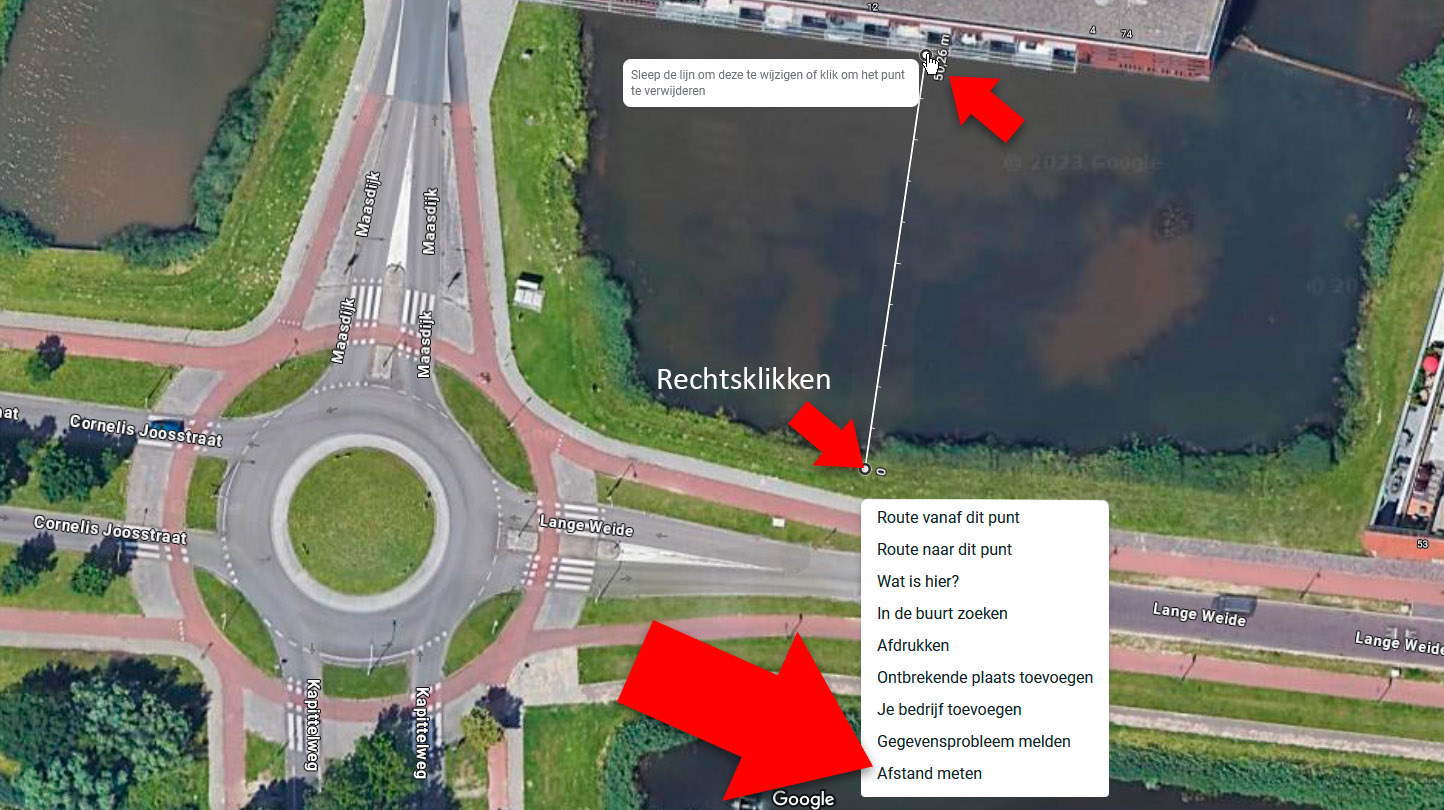 Google Maps Afstand meten